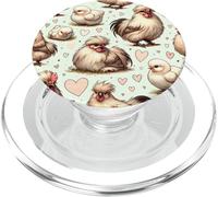 Beautiful Silkie Chickens Pattern Aesthetic Chicken PopSockets PopGrip for MagSafe
