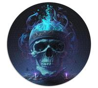 Beautiful Skull Jigsaw Puzzles for Adults 1000 Piece Round Puzzles for 1000 Piece Skill Level Beginner, Great for Birthday 67.5x67.5cm