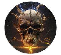 Beautiful Skull Jigsaw Puzzles for Adults 1000 Piece Round Puzzles for 1000 Piece Skill Level Beginner, Great for Birthday 67.5x67.5cm