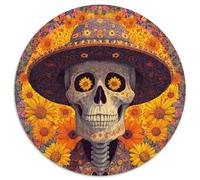 Beautiful Skull Portrait Puzzle 1000pcs (67.5x67.5cm) Erwachsene Mexican Sombrero Puzzle,Home Decor