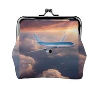 Beautiful Sky Airplane Lightweight Wallet Minimalist Wallet For Daily Commute And Travel Adventures, Black, One Size, Art Deco