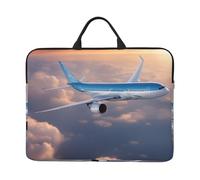 Beautiful Sky Airplane Print 14in Laptop Case Sleeve Lightweight Waterproof Notebook Cover Computer Bag Accessory
