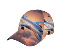 Beautiful Sky Airplane Print Baseball Cap Adjustable Baseball Hat for Running Workouts and Outdoor Activities All Seasons, Black, One size