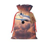 Beautiful Sky Airplane Print Drawstring Pouch For Gifts,Reusable Adorable Gift Bags,Perfect For Jewelry And More