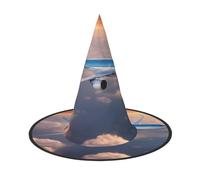 Beautiful Sky Airplane print Halloween Witch and Wizard Hat Witch Costume for Theme Decoration Halloween Party