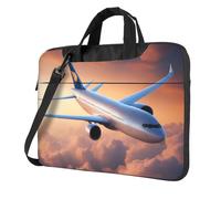 Beautiful Sky Airplane Print Laptop Shoulder Bag Zipper Waterproof With Adjustable Shoulder Strap