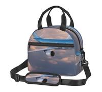 Beautiful Sky Airplane Print Large Capacity Lunch Bag Insulated Cute Funny Designs Women Men Students Travel