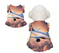 Beautiful Sky Airplane Print Pet Breathable Sleeveless Skirt L