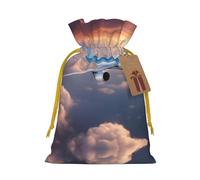 Beautiful Sky Airplane Print Reusable Drawstring Pouch,Perfect For Birthdays,Anniversaries,And Parties