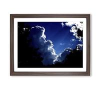 Beautiful Sky Clouds No.3 Modern Framed Print | A3 Walnut Framed Wall Art | Ready to Hang | Modern Landscape Picture | Living Room Bedroom Lounge Office