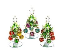 Beautiful, small, glass Christmas tree, decorated with coloured, glittered baubles. An ideal, fun, or decoration for the home, or desk top 2560 by Joe Davies