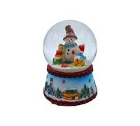 Beautiful Small Snow Globe with Snowman with Blue Scarf, Dimensions Approx. 9 x 7 cm/Diameter 6.5 cm