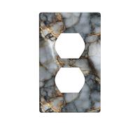 Beautiful Smooth Marble Stone Outlet Cover Light Switch Cover Decorative 1 Gang Wall Plate for Kitchen Room Bathroom Size 7x11.4cm