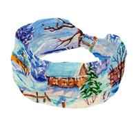 Beautiful Snow Scene Wide Headbands for Women, Non Slip Sports Hair Bands, Stretchy Head bands, Fahion Wide Headband for Yoga, Workout, Daily