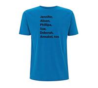 Beautiful South T Shirt I Forget Your Name Lyrics 90's Indie Music Scene Jennifer Alison Phillipa Sue Deborah Anabel Too (Medium, Electric Blue)