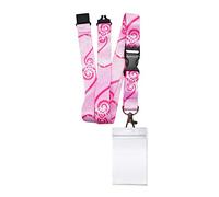 Beautiful SpiriuS Lanyard Neck Strap with Zip-Lock Waterproof Id Badge Holder (Turtle Pink)