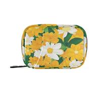 Beautiful Spring Yellow and Floral and White Medical Bag with Detachable Compartments Organizer Reusable Travel Pouch Bag Pouch