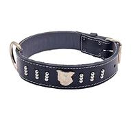 Beautiful Staffy Leather Dog Collar with Unique Design and Staffordshire Bull Terrier Head Motif (Small: 16" - 20", Black)