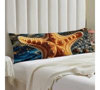 Beautiful Starfish Body Pillow Cover with Hidden Zipper 20x54 Full Long Pillowcase for Couch Sofa Decor Breathable Bed Shams Boho Oversized Lumbar Pillow Covers for All Seasons