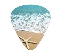 Beautiful Starfish On Beach Sand 12-Pack Guitar Picks Set â€“ Unique Single-Sided Printed Picks With Abs Material For Acoustic, Electric Guitars & Ukuleles