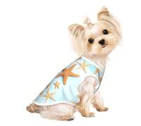 Beautiful Starfish Print Lightweight Dog Vest, Cat Sleeveless Shirt, Breathable Mesh Design for Summer Walking and Play