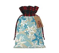 Beautiful Starfish Print Personalized Christmas Drawstring Gift Bags,Packaging And Storage Bags,Snack Bags