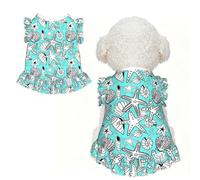 Beautiful Starfish Print Pet Breathable T-Shirt Skirt L