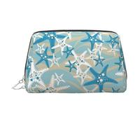 Beautiful Starfish Printed Beauty Pouch, Large Makeup Holder with Built-in Sponge Protection for Home and Trip