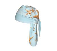 Beautiful Starfish Printed Cap Do Rag, Moisture Wicking Cycling Cap Helmet Liner for Biking Running Hiking