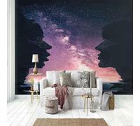 Beautiful Starry Sky Abstract People Couple Modern 3D Wallpaper Premium Textured Silk Neutral Tones Material Ideal for Living Room Bedroom-400cm×280cm