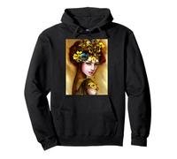 Beautiful Steampunk Woman with a Floral Headpiece Pullover Hoodie