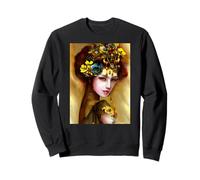 Beautiful Steampunk Woman with a Floral Headpiece Sweatshirt