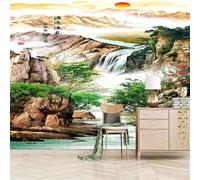 Beautiful Stereo Landscape Sunrise Trees 3D Wallpaper Easy Install Feature Office Living Room Sofa Bedroom TV Background Wall Decoration-250cm×170cm