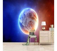 Beautiful Stereoscopic Space Universe Planet 3D Wallpaper Easy Install Feature Office Living Room Sofa Bedroom TV Background Wall Decoration-200cm×140cm