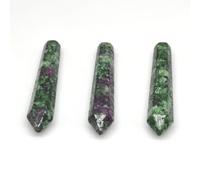 Beautiful Stone Zoisite Hexagonal Point Pendant Crystal Column