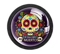 Beautiful Sugar Skull 4 Packs Round Dresser Knobs, Kitchen Cabinet Knobs