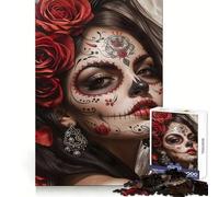 Beautiful Sugar Skull Girl Adults 1000 Pieces Puzzle Reasoning Practice Easy Enjoyment Premium Edges Lovely Gift (38x52cm)