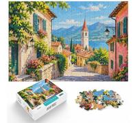 Beautiful Summer in Europe Travel Art Minimal Jigsaw Puzzle, 1000 Piece | For quiet evenings, this adult jigsaw puzzle with 1000 pieces works well for solo leisure or shared family time.