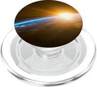 Beautiful Sun Rising Above Earth with Clouds and Space Sky PopSockets PopGrip for MagSafe