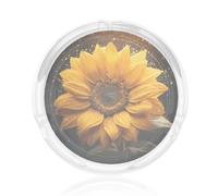 Beautiful Sunflower 4 Print 3.3in Clear Round Glass Ashtray Smoking Accessory For Home Office Pati Home Decor