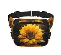 Beautiful sunflower 4 print Fashion Waist Packs Crossbody Belt Bag Fanny Pack for Women Crossbody for Traveling Running, Black, One Size