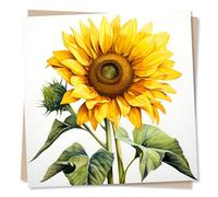 Beautiful Sunflower Blank Greetings Card - Vibrant Flower Design - Made in UK