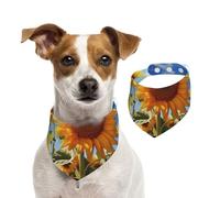 Beautiful Sunflower Dog Bandanas,Summer Bandanas for Dogs Washable Adjustable Dog Triangle Scarf Bibs Cute Pet Bibs for Medium Large Dogs Puppy and Cats Small