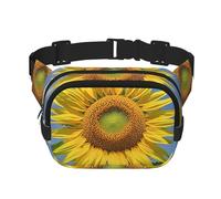 Beautiful Sunflower Fanny Pack For Women Waterproof Adjustable Belt Bags Waist Pack Fashion Casual Crossbody Bags Bum Bag For Running Workout Hiking Traveling, Black, One Size