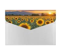Beautiful Sunflower Field Sunset Expanding File Folder 6 Pockets Accordion File Organizer Portable Letter A4 Size Folders with Snap Closure for Document Paper Receipt Office Supplies