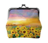Beautiful Sunflower Field Sunset Printing Lightweight Minimalist Wallet, Compact Coin Pouch for Gym Visits and Errands