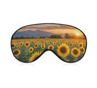 Beautiful Sunflower Field Sunset Sleep Mask Light Block-Out Eye Mask for Side Sleeper Pressure-Free Soft Night Blindfold with Adjustable Strap Breathable Sleep Eye Cover for Travel