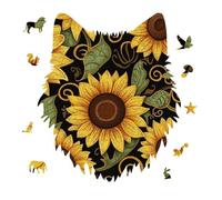 Beautiful Sunflower Jigsaw Puzzle 175PCS Wolf Head Design Puzzle Wooden Jigsaw Puzzles for Adults Families