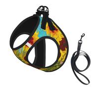 Beautiful Sunflower Oil Painting Print Adjustable Harness Leash Set For Cats And Dogs, Soft Breathable Kitten Puppy Mesh Vest With Reflective Design, Escape-Proof Lead For Small Pets Walking Training
