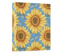 Beautiful Sunflower Pattern 3 Ring Binder 1.5 Inch Round Ring Binder View Binder Holds 200 Documents for Home School Office Use